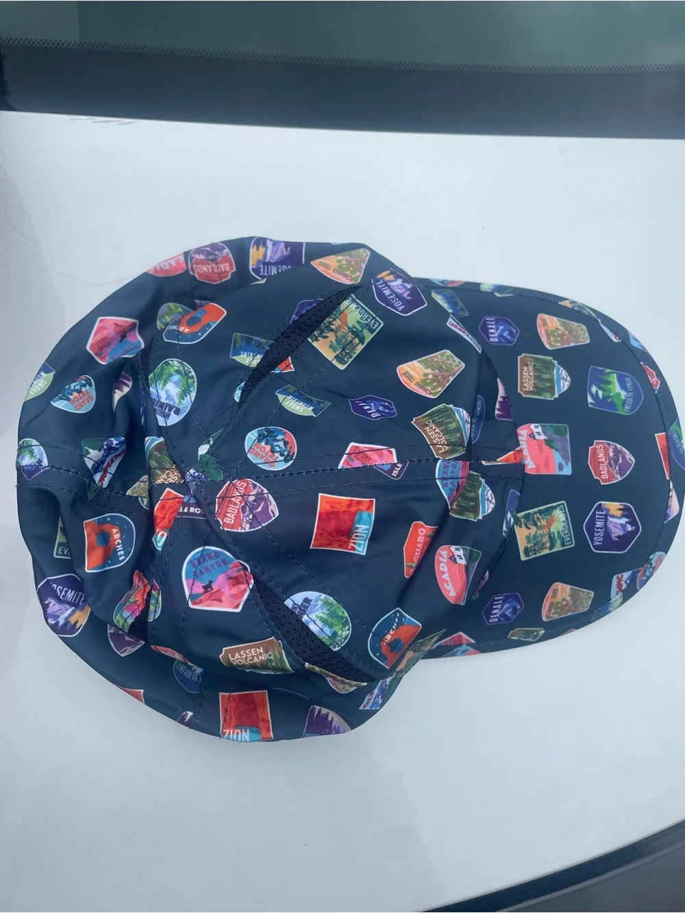 Kids Navy Sticker-Print Sun Hat